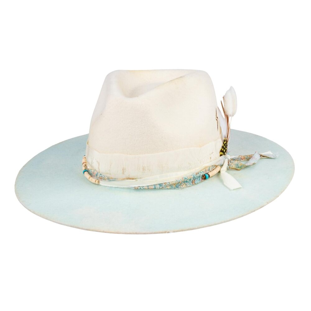 3804 Vintage Wide Brim Fedora Hats 100% Wool Stiff Felt Hat Panama Rancher